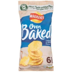 Walkers Oven Baked Crisps 6pk - Cheese & Onion