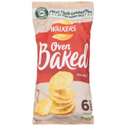 Walkers Oven Baked Crisps 6pk - Sea Salt