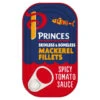 Princes Skinless & Boneless Mackerel Fillets - Spicy Tomato Sauce -Energizer Shop 339099 princes skinless and boneless mackerel fillets 125g