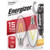 Energizer LED 25W SES/E14 Filament Bulb 2pk -Energizer Shop 346562 energizer led filamnet candle ses e14