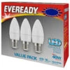 Eveready 40W E27 Candle LED Bulb 3pk -Energizer Shop 355153 eveready bulbs led 3pk 40w e27 warm white