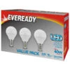 Eveready 40W E14 LED Golf Bulb 3pk -Energizer Shop 355161 eveready 3 pk 40w golf bulbs e14 3pk