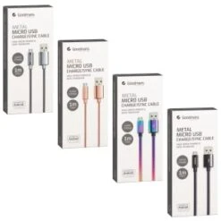 Goodmans Mini USB Metal Charging Cable - Rose Gold -Energizer Shop 357007 goodmans metal micro usb charge and sync cable 1m main