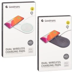 Goodmans Qi Wireless Dual Charging Pad - Black -Energizer Shop 364133 goodmans dual wireless charging pads main