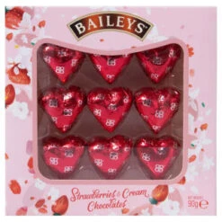 Baileys Strawberries & Cream Heart Shaped Chocolates 90g