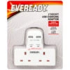 Eveready 2 Socket Extension Lead With 2 USB Chargers -Energizer Shop 379006 eveready 2 gang 2 usb