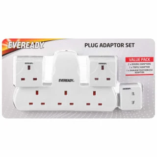 Eveready Plug Adaptor Set 4pk 3 Eveready Plug Adaptor Set 4pk