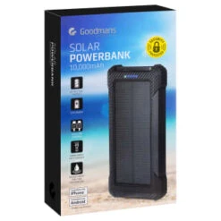 Goodmans Solar Power Bank 10000mAh - Black -Energizer Shop 381729 goodmans solar powerbank 10000mah black 2