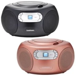 Goodmans CD Boombox With Bluetooth - Rose Gold -Energizer Shop 382662 goodmans cd boonbox with bluetooth rose gold