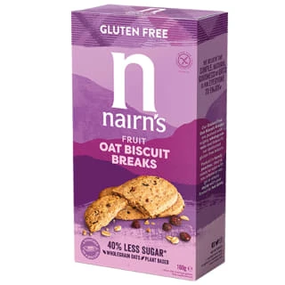 B&M Nairn's Gluten Free Fruit Oat Biscuit Breaks 160g 3 B&M Nairn's Gluten Free Fruit Oat Biscuit Breaks 160g