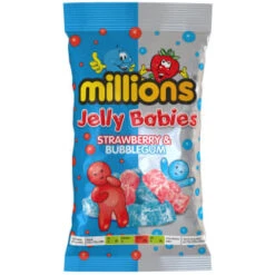 Millions Jelly Babies Strawberry & Bubblegum 180g