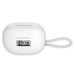 Goodmans TWS Wireless Earbuds With Battery Case - White -Energizer Shop 386063 goodmans true wireless earphones with extended lcd battery case white 6
