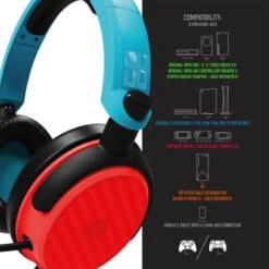 B&M Stealth Gaming Headset -Energizer Shop 386743 c6100 stealth headset red and blue 3