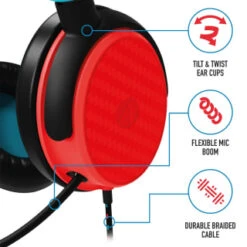 B&M Stealth Gaming Headset -Energizer Shop 386743 c6100 stealth headset red and blue 6
