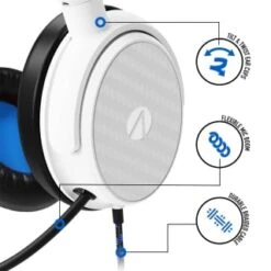 B&M Stealth C6-100 Headset -Energizer Shop 386746 c6100 stealth headset white and blue 5