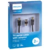 Philips 2 Metre Coax Cable -Energizer Shop 387480 philips tv aerial cable with adaptor coax 2m