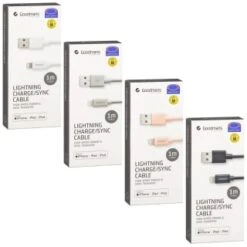 Goodmans Lightning USB Charging Cable - Pink -Energizer Shop 390293 goodmans lightning charge and sync cable 1m main