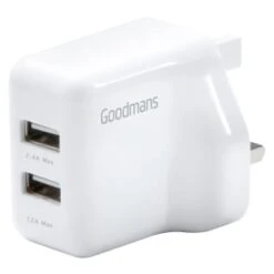 Energizer Shop -Energizer Shop 390343 goodmans 2 port usb mains charger white