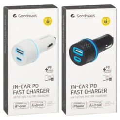 Goodmans In-Car PD Fast Charger - White -Energizer Shop 390382 goodmans in car pd fast charger main