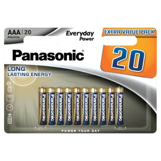 Panasonic AAA Alkaline Batteries 20pk 3 Panasonic AAA Alkaline Batteries 20pk