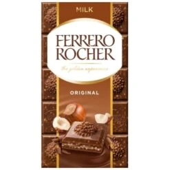 Ferrero Rocher Milk Chocolate Hazelnut Block 90g