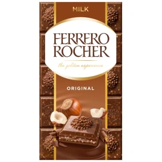 Ferrero Rocher Milk Chocolate Hazelnut Block 90g 3 Ferrero Rocher Milk Chocolate Hazelnut Block 90g