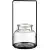 B&M Glass Lantern With Black Frame 1 B&M Glass Lantern With Black Frame -Energizer Shop 394359 candle holder